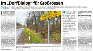 Zeitungsartikel, DorfDialog Kleinrössel und Großrössen, Lausitzer Rundschau (01.04.)